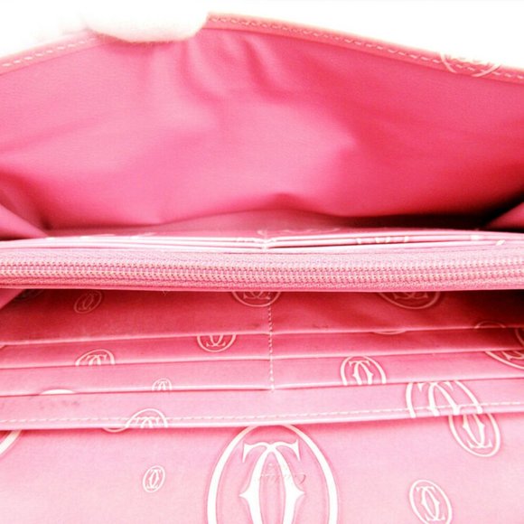 Cartier purse Happy Birthday pink enamel leather Auth T17218 - Picture 6 of 8